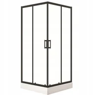 Kabiny prysznicowe - Bresso Kabina Prysznicowa Natryskowa Kwadratowa 90x90 Brodzik Syfon Czarna - miniaturka - grafika 1