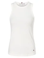 Bluzki damskie - Tommy Hilfiger Top damski Kobiety wiskoza biały jednolity, XL - miniaturka - grafika 1