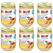 Desery dla dzieci - Hipp Owoce & Zboża Jabłka i banany z biszkoptami po 4. miesiącu zestaw 6 x 190 g Bio - miniaturka - grafika 1
