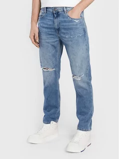 Spodnie męskie - Tommy Jeans Jeansy Dad DM0DM15601 Niebieski Regular Fit - grafika 1