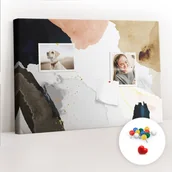 Tablice i flipcharty - Szkolna Tablica korkowa 60x40 cm, Kolorowe Pinezki, wzór Plamy abstrakcja - miniaturka - grafika 1