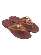 Klapki i japonki damskie - Grendha Japonki "Cacau Bossa Rast" w kolorze jasnobrązowym - miniaturka - grafika 1