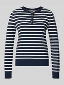 Bluzki damskie - Bluzka z długim rękawem o kroju regular fit z mieszanki bawełny - miniaturka - grafika 1