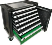 Wózki magazynowe - Wózek narzędziowy Rockforce Wózek narzędziowy 7 półek z kompletem narzędzi 172el. - miniaturka - grafika 1