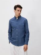 Koszule męskie - Reserved - Bawełniana koszula regular fit - granatowy - miniaturka - grafika 1