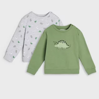 Pajacyki dla niemowląt - Sinsay - Bluzy 2 pack - Zielony - grafika 1