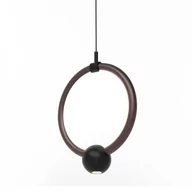 Lampy sufitowe - Lampa wisząca Kolia PL0146 Yaskr LED 8W 3000K pierścień czarna różowe złoto - miniaturka - grafika 1