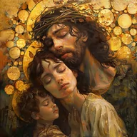 Ikony i obrazy sakralne - Święta Rodzina - Modlitwa do Boga - obraz gotowy do powieszenia - miniaturka - grafika 1