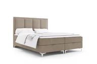 Łóżka - Łóżko tapicerowane kontynentalne Milo 140x200 Beżowe - miniaturka - grafika 1