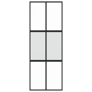 Drzwi przesuwne, czarne, 76x205 cm, szkło hartowane, aluminium 8721012120440 - Drzwi wewnętrzne - miniaturka - grafika 5
