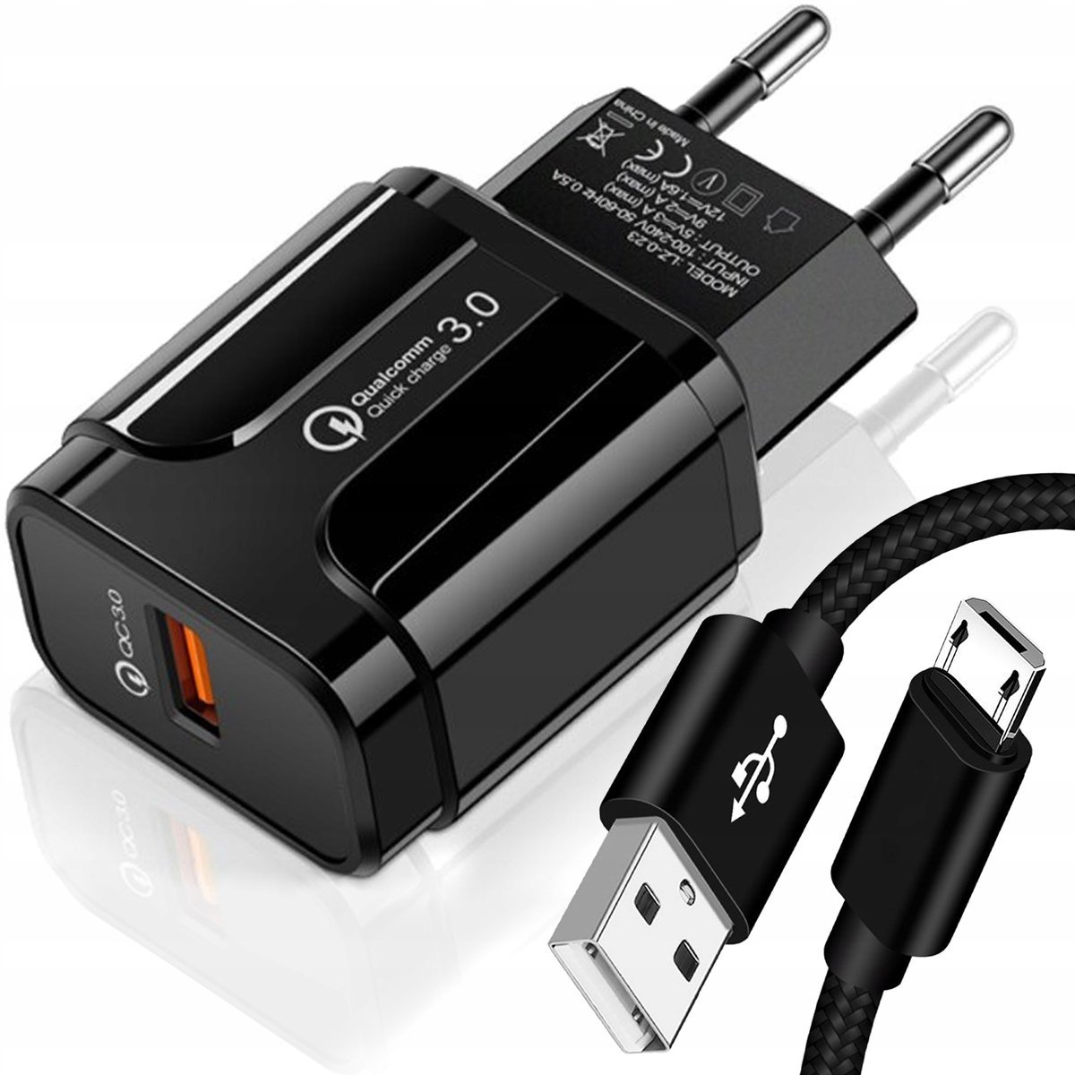 SZYBKA ŁADOWARKA SIECIOWA QC + KABEL MICRO USB