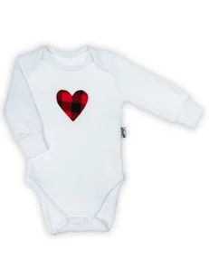 Niemowlęce body z długim rękawem serduszko białe Nicol,r.62 - Body dla niemowląt - miniaturka - grafika 1