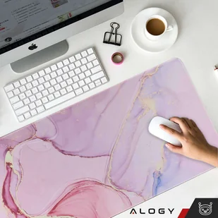 Podkładka na biurko pod myszkę mysz klawiaturę Mata ochronna antypoślizgowa gamingowa XXL 88x40 Alogy Marmur Różowa - Podkładki pod mysz Podkładka na biurko pod myszkę mysz klawiaturę Mata ochronna antypoślizgowa gamingowa XXL 88x40 Alogy Marmur Różowa - Podkładki pod mysz - miniaturka - grafika 11