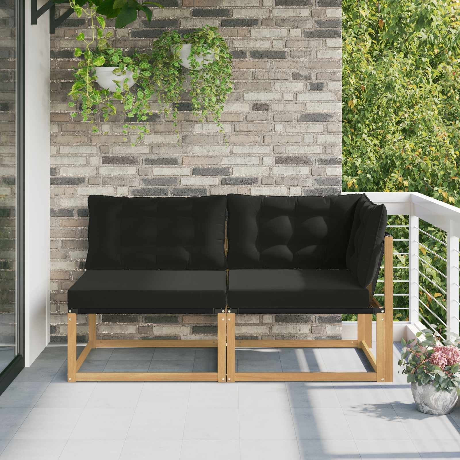vidaXL Zestaw sof narożnych z poduszką Biały 162,5 x 83 x 73 cm