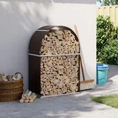 Wózki magazynowe - vidaXL Stojak na drewno, brązowy, 80x45x120 cm, stal galwanizowana - miniaturka - grafika 1