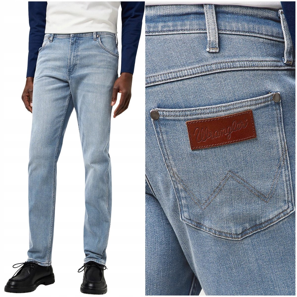 Wrangler GREENSBORO Grey Light DżINS proste męskie spodnie jeansowe W36 L32