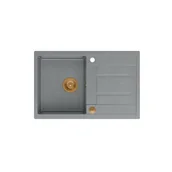 Zlewozmywaki - Quadron HB8203U5-C1_P2O Morgan 111 Silver stone (szary/miedziany) - miniaturka - grafika 1