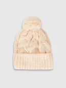 Czapki damskie - Czapka zimowa z dodatkiem wełny damska 4F 4FRAW25ACAPF0724-83S Brązowy M - miniaturka - grafika 1