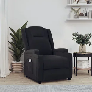 vidaXL Lumarko Elektryczny fotel rozkładany, czarny, obity sztuczną skórą 3073788 - Fotele - miniaturka - grafika 1