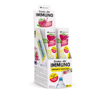 Olimp Drinks for life® IMMUNO - 20 x 9 g Malina - Witaminy i minerały - miniaturka - grafika 1