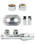 Zawory i kraniki - Zawór termostatyczny 50mm TWINS chrom prawy Cu All in One - miniaturka - grafika 1