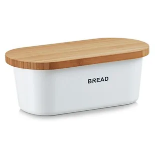 Zeller Biały Chlebak BREAD z deską do krojenia, 2w1 25355 12B4 - Chlebaki - miniaturka - grafika 1