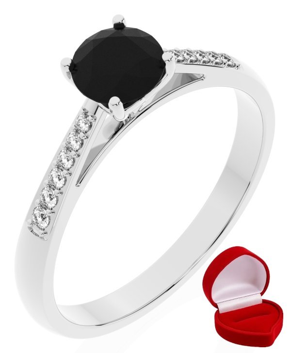 ZŁOTY PIERŚCIONEK ZARĘCZYNOWY 585 14k BRYLANT CZ. 0,50 ct BIAŁE ZŁOTO R13