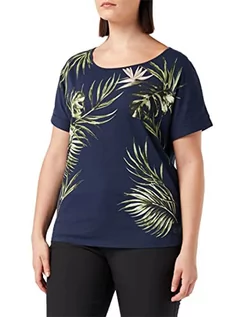 Koszulki i topy damskie - Jack Wolfskin Damska koszulka Tropical Leaf T W przewiewna niebieski niebieski (midnight blue) XS - grafika 1