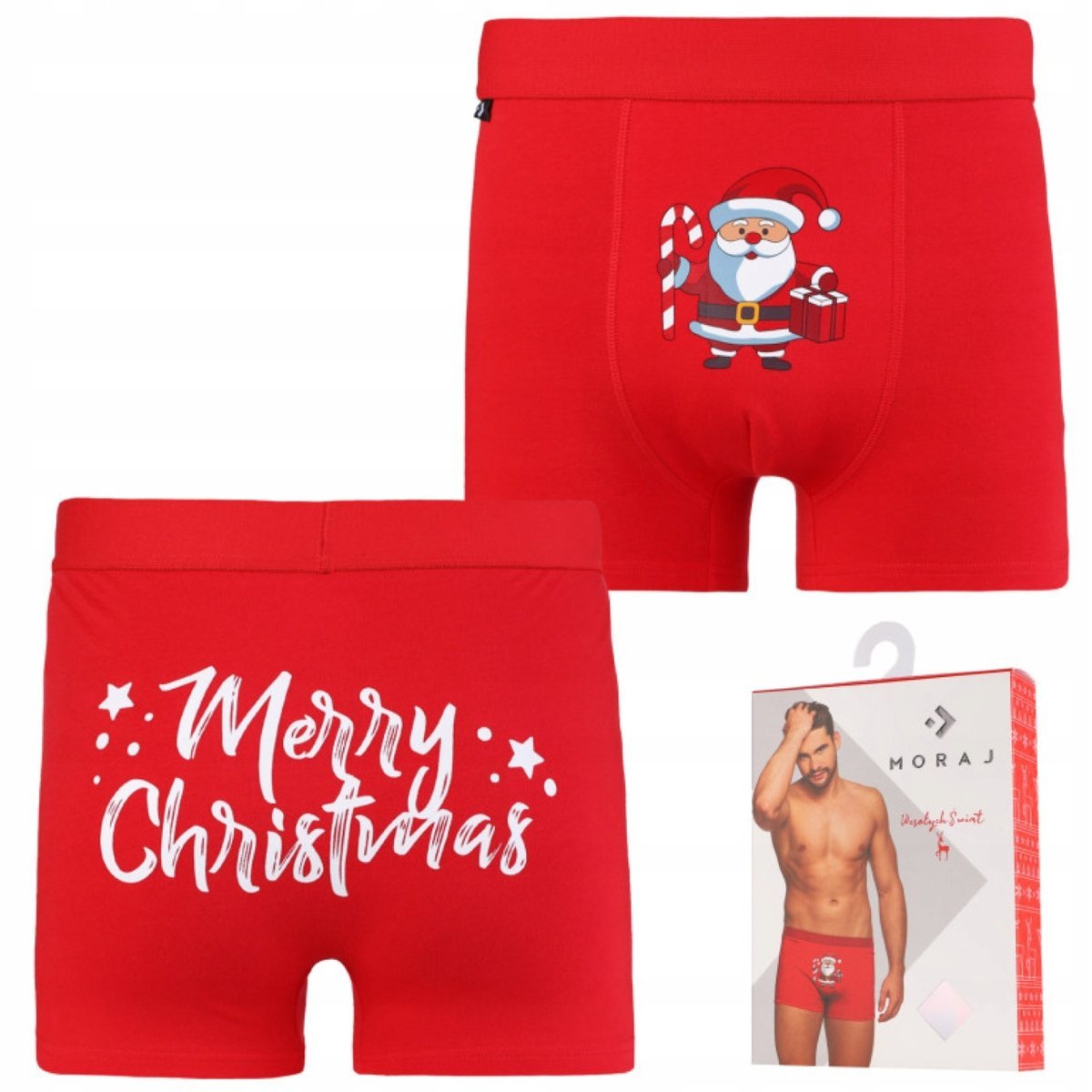 Bokserki Świąteczne Męskie Majtki Prezent Na Święta W Mikołaje Moraj Xl