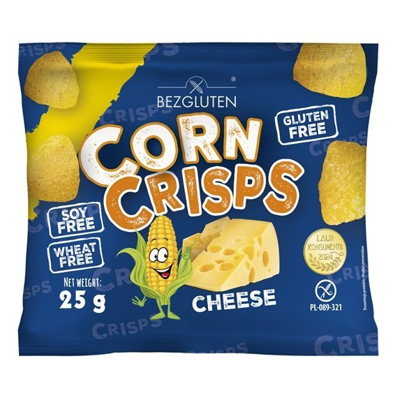 Bezglutenowe Corn Crisps Przekąska o smaku serowym 25g