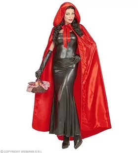 PELERYNA SATYNOWA CZERWONA - Dodatki do strojów karnawałowych - miniaturka - grafika 1