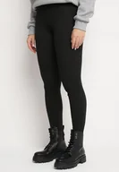 Legginsy - Czarne Legginsy z Wysokim Stanem i Szeroką Gumką w Talii Seviel - miniaturka - grafika 1