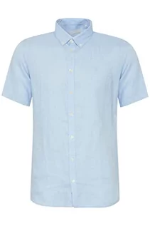 Koszule męskie - CASUAL FRIDAY Męska koszula CFAnton 0071 SS 100% lniana koszulka, 154030/Chambray Blue, M, 154030 / Chambray Blue, M - grafika 1