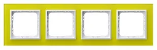 Ospel Ramka  poczwórna SONATA szkło 4mm - limonka/biała - Klawisze i ramki - miniaturka - grafika 1