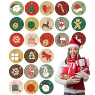 Ozdoby bożonarodzeniowe - Naklejki Na Kalendarz Adwentowy Do Kalendarza Adwentowego Świąteczne 24 szt. - miniaturka - grafika 1