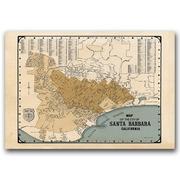 Plakaty - Plakat w stylu retro Stara mapa Santa Barbara A3 - miniaturka - grafika 1