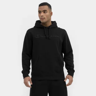 Męska bluza dresowa nierozpinana z kapturem CHAMPION Hooded Sweatshirt - czarna - Bluzy sportowe męskie - miniaturka - grafika 1