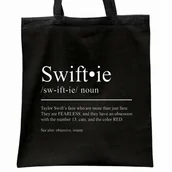 Torby i wózki na zakupy - Torba bawełniana czarna na zakupy Taylor Swift Dla Fanów Prezent - miniaturka - grafika 1