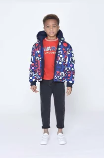 Bluzki dla chłopców - Marc Jacobs longsleeve bawełniany dziecięcy kolor czerwony z nadrukiem - grafika 1