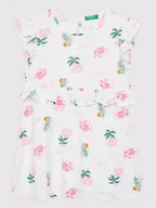 Sukienki i spódniczki dla dziewczynek - United Colors Of Benetton Sukienka letnia 3HD3GV005 Biały Regular Fit - miniaturka - grafika 1