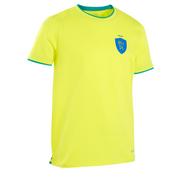 Odzież sportowa dziecięca - Koszulka dla dzieci Kipsta FF100 w kolorach Brazylii 2022 - miniaturka - grafika 1