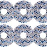 Akcesoria do odkurzaczy - Średnica zewnętrzna 13,5 cm, średnica wewnętrzna 3,5 cm, opakowanie 6 niebieskich ściereczek czyszczących, odpowiednich do odkurzaczy Ecovacs T20, T2 - miniaturka - grafika 1