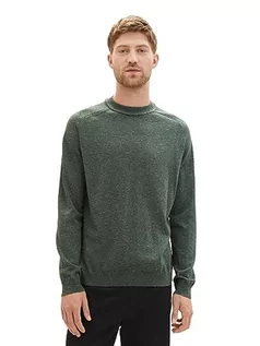 Swetry męskie - TOM TAILOR sweter męski, 32748 - Green Dust Twotone Grindle, L - grafika 1