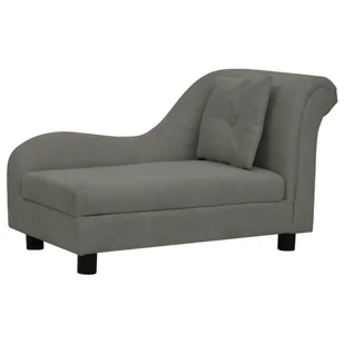 Vidaxl Sofa dla psa z poduszką ciemnoszara 83x44x44 cm pluszowa 171103 - Legowiska dla psów - miniaturka - grafika 1