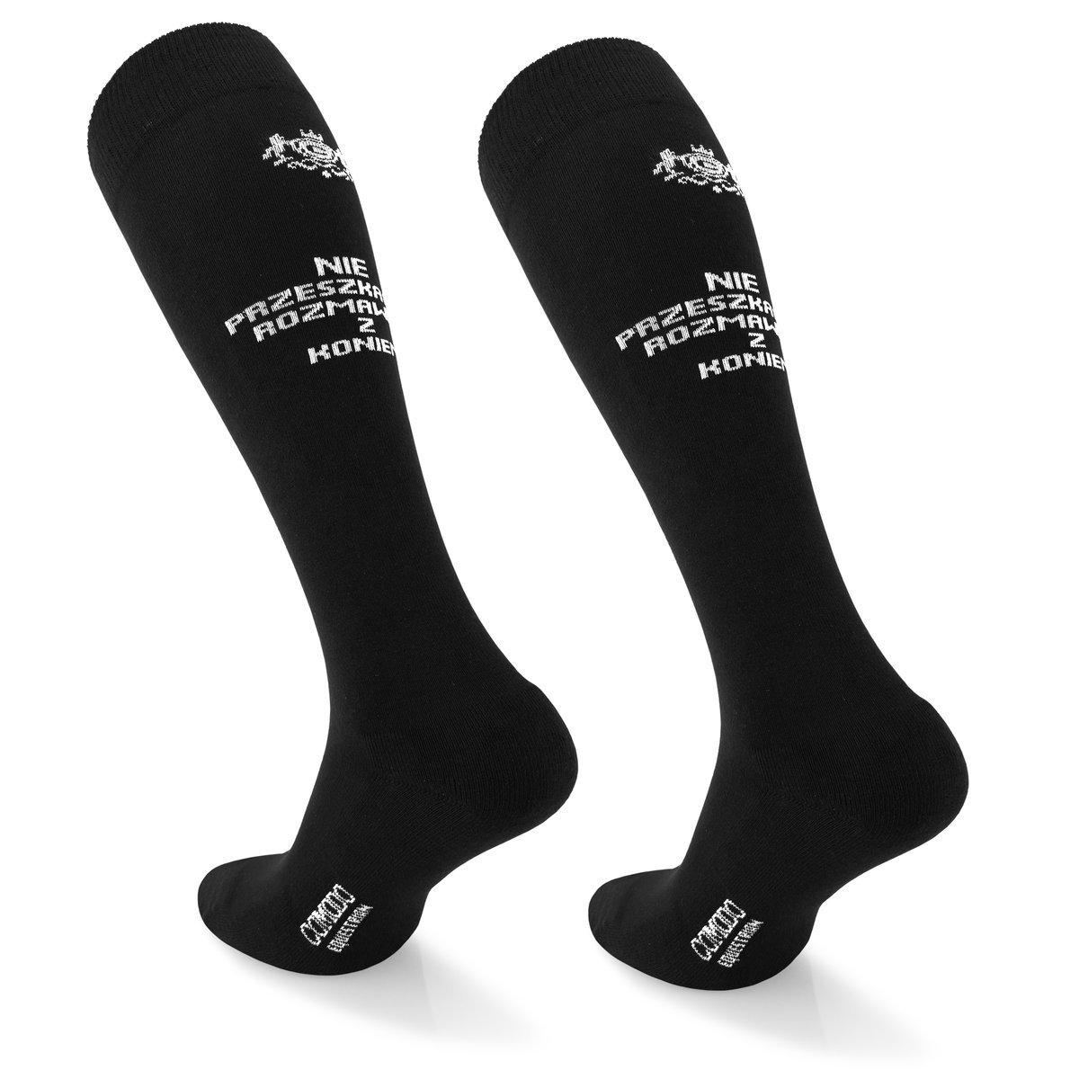 Czarne podkolanówki Comodo, bawełniane, , wzór 