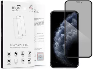 movear Szkło Hartowane prywatyzujące na iPhone 11 Pro (5.8") Anty Spy, do Etui GLASS mSHIELD 2.5D MAX privacy AI11PGMPGPF3BK1 - Szkła hartowane na telefon - miniaturka - grafika 1