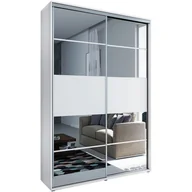 Szafy - Szafa Przesuwna 125 z Lustrem A6 Skąpski Meble Czekolada, Grafit, 245 cm - miniaturka - grafika 1