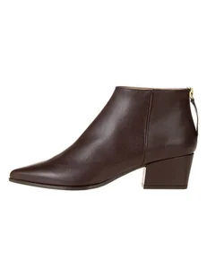 Unisa Skórzane botki w kolorze brązowym - Botki damskie - miniaturka - grafika 1