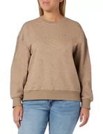 Bluzy damskie - GANT Damska bluza Rel Shield z dekoltem w kształcie litery C, Desert Brown, L - miniaturka - grafika 1