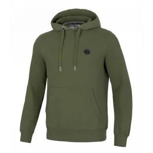 Bluza z kapturem Pit Bull New Brushed Fleece Group Small Logo '24 - Ciemnooliwkowa S - Odzież taktyczna i umundurowanie - miniaturka - grafika 1